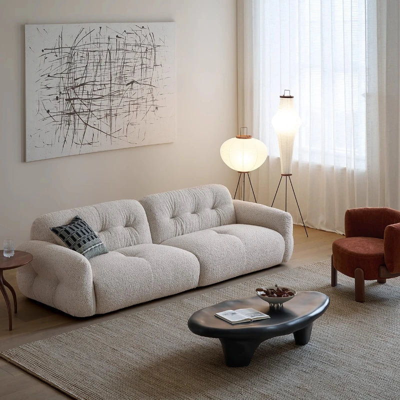 French Cream Style Sofa Modern Simple Living Room Comfortable Trendy Sofas Romantic High Quality Luxury Divano Home Furniture