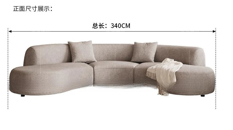 Sofa French retro medieval style curved module combination sofa wabi sandy wind large flat-floor villa fabric #