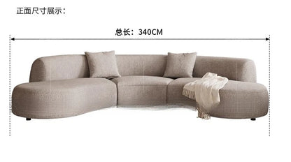 Sofa French retro medieval style curved module combination sofa wabi sandy wind large flat-floor villa fabric #