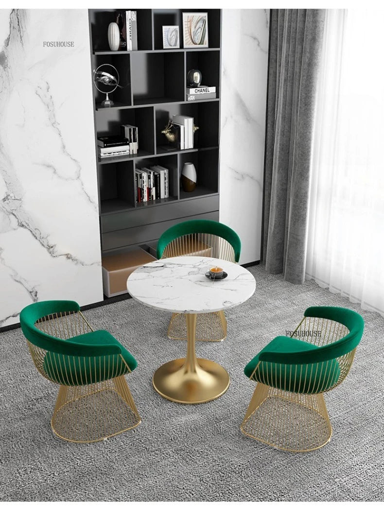 Nordic Designer Living Room Chair for Hotel Lobby Small Apartment Hollow Back Chairs Senior Leisure Creative Armchair for Cafe T