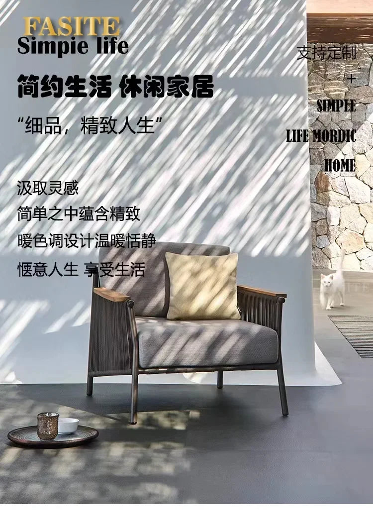 New Chinese solid wood sofa combination Zen walnut color modern villa ash living room solid wood sofa