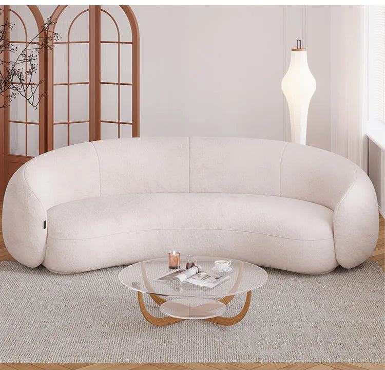 Curved Armchair Living Room Sofas White Designer Modern Minimalist Living Room Sofas Lazy Floor Muebles Lounge Suite Furniture
