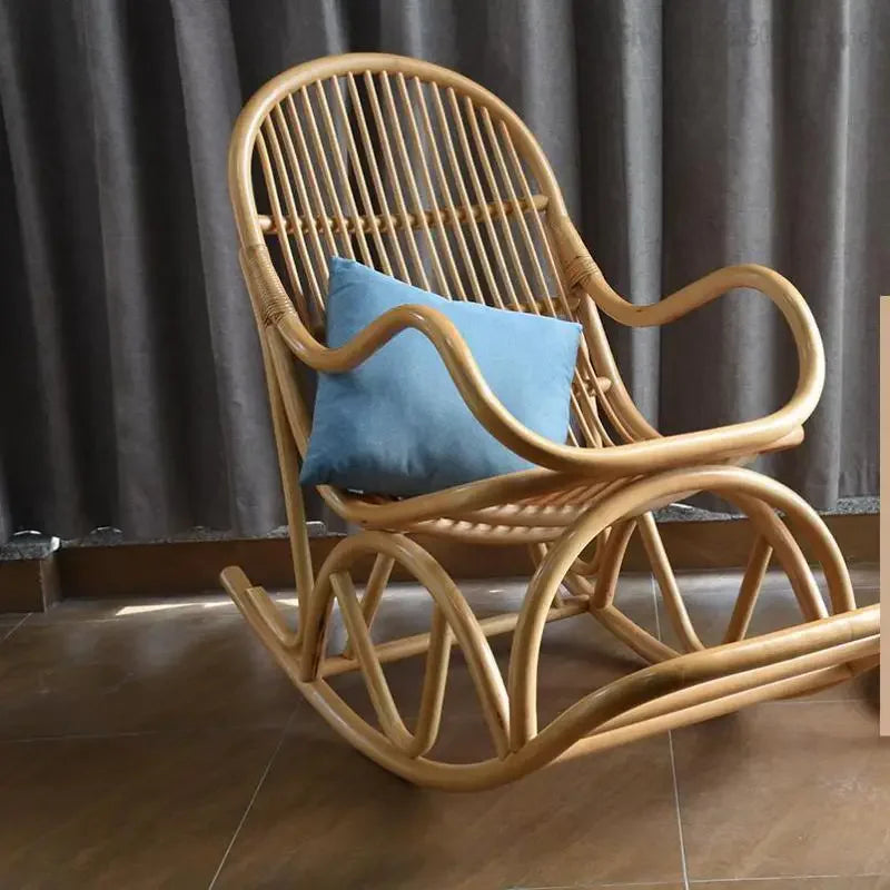 Rattan rocking chair leisure chair balcony non - heritage technology Tongxiang rattan chair