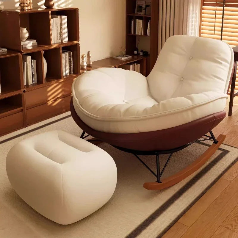 Home Leisure Chair,Living Room Honeycomb Lazy Leisure Rocking Chair,Recliner Chairs Simple Penguin Rocking Chair,Balcony Sofa