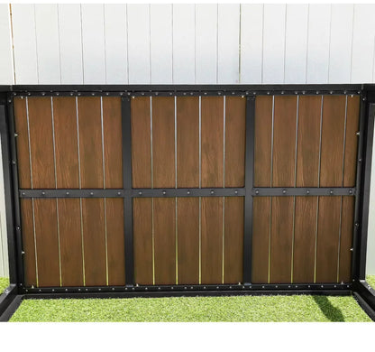 Metal Backyard Table Outdoor Table Garden Table Large 150cm Patio Table Wood-plastic Waterproof Table Room Kitchen Hotel Terrace