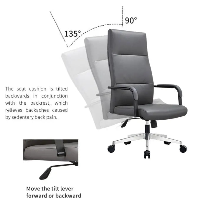 High Quality Real Leather Chair Office Meeting Room Swivel Ergonomic Manager Executive boss Office Leather Chair