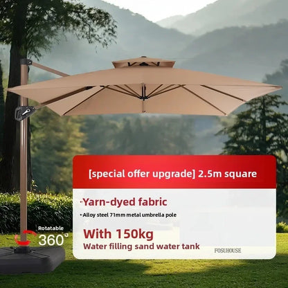 Outdoor Patio Umbrellas Roman Open-air Balcony Villa Garden Large Parasol Commercial Outdoor Stall Sunshade Umbrella with Base A