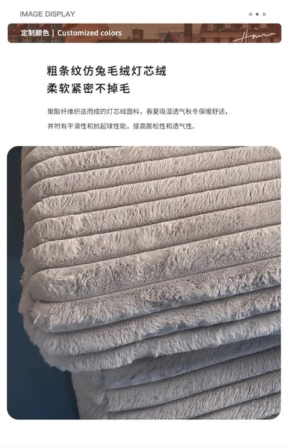 Convertible Compressed Sofa Living Room Lounges Modern Lazy Sofa Bed Straight Row Corduroy Bedroom Balcony House Furniture