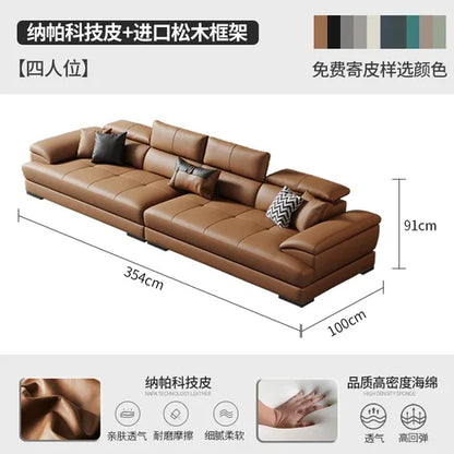 European Living Room Sofa Genuine Leather Sectional Corner Sofas Modular Luxury Sofa Sala De Estar De Luxo Modern Furniture