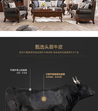 solid wood sofa simple European living room retro combination light luxury neoclassical sofa small apartment