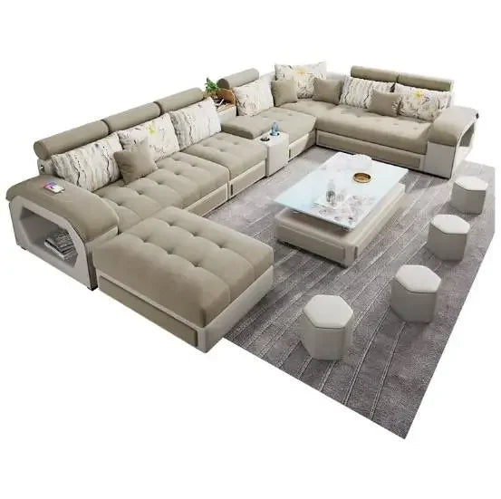 For Modern Sectional Sofas Cum Bed Couch Living Room Sofa Set Home Furnture Luxury U Shaped Corner Sofa Set 7 Seater