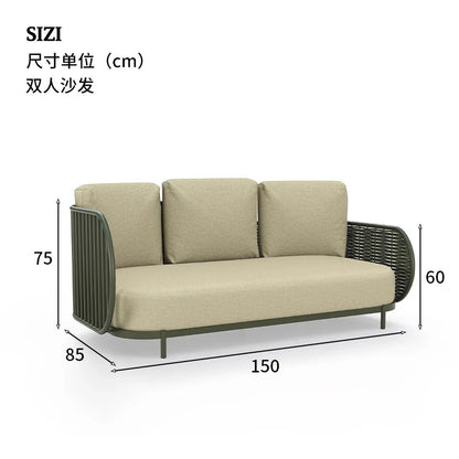 Outdoor sofa combination outdoor courtyard open-air villa living room hotel famous club rattan sofa