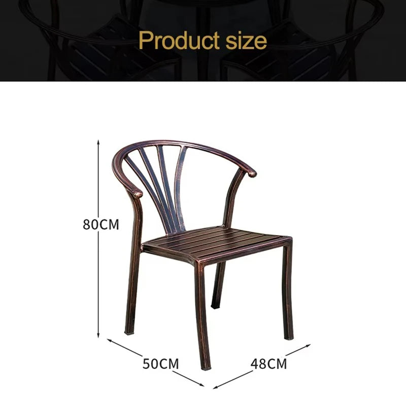 Cast Aluminum Outdoor Chairs Set of 2 Bistro Chairs Waterproof and Sun Resistant Patio Dinning Chairs Garden Chair Furniture