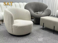 #y Elegant Accent Casual Black  Leather Lounge Chairs Single Sitting Room Arm Chair Living Room steel Flower fiberglass Armchair