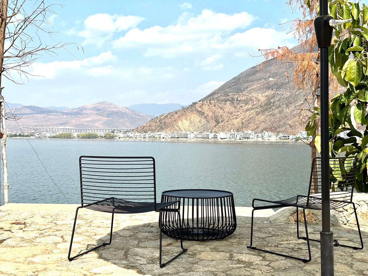 Nordic Courtyard Garden Chair Leisure Simple Combination Terrace Garden Chair Coffee Table Aluminum Furniture Садовый Стул MHHYY