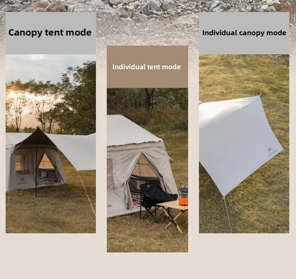 MOUNTAINHIKER 4-6 Person Outdoor Camping Manual Inflation Tent Anti-UV Shade Waterproof Air Tent Hiking Quick Open Beach Fishing