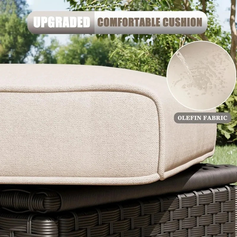 9-Piece Outdoor Wicker Conversation Set with 360-Degree Swivel Chairs