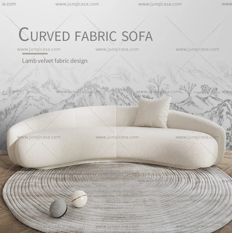 Modern Design Semi Circle Hotel Sofa Round Velvet Fabric Sectional Curved Sofas for Living Room Set