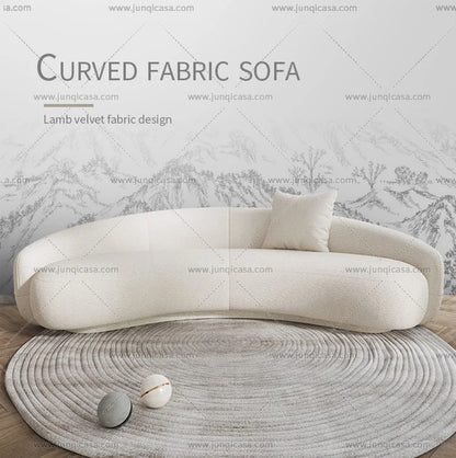 Modern Design Semi Circle Hotel Sofa Round Velvet Fabric Sectional Curved Sofas for Living Room Set