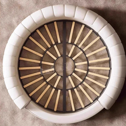 Fabric Round Bed Cream Wind Simple Double Wedding Light Luxury Adult Comfortable Bed Unusual High Quality Muebles Furniture