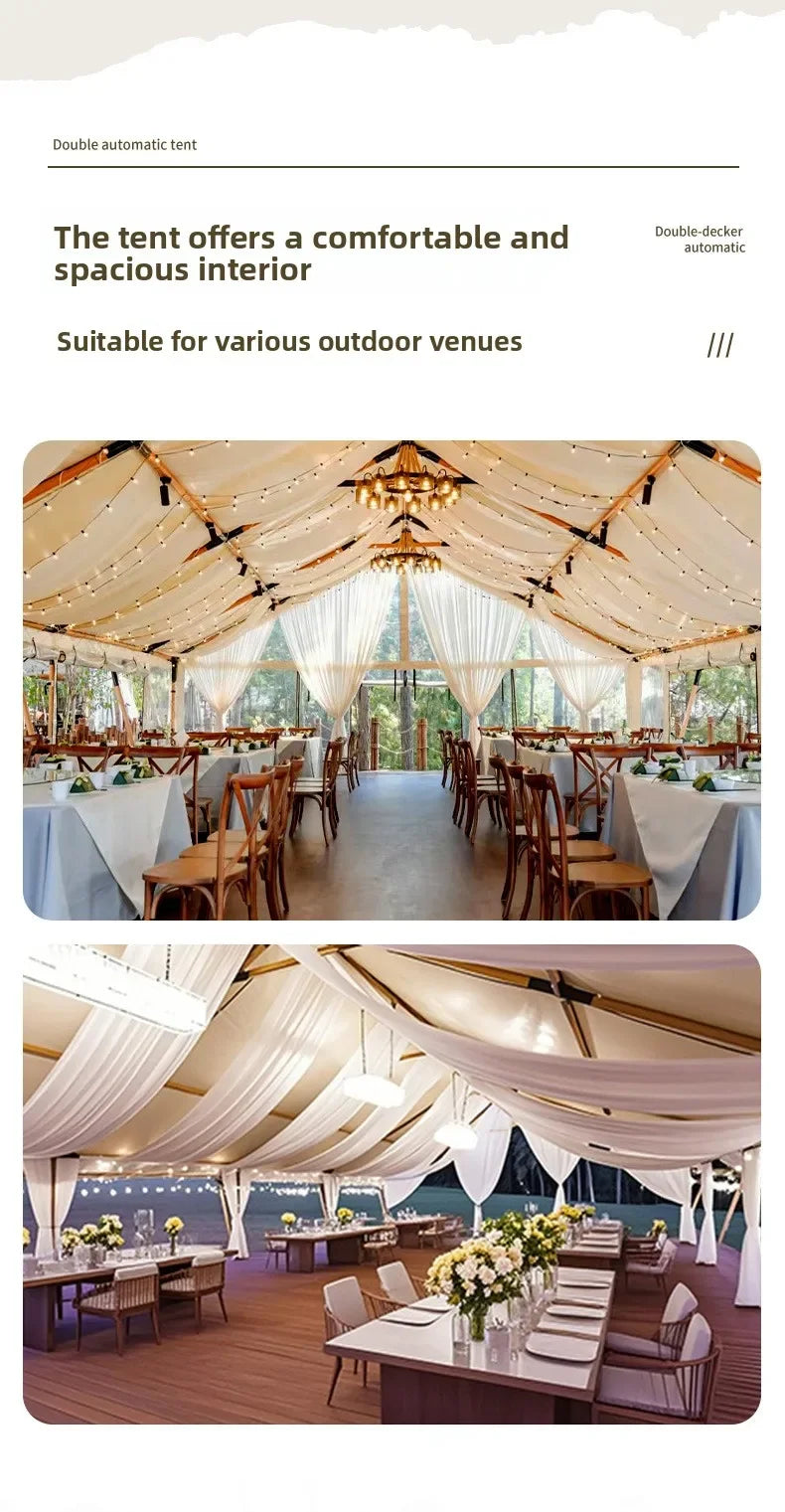 Luxury Wedding Event Tent Outdoor Marquee Aluminum Frame Party Banquet Exhibition Gardens Custom Commercial Pavilion Shelter OEM