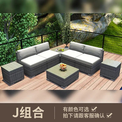 Outdoor sofa combination courtyard garden balcony leisure rattan chair
