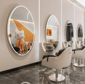 Modern Style Large Gold Styling Barber Wall Mounted Salon Furniture Hairdressing Led Makeup Beauty Salon Mirror