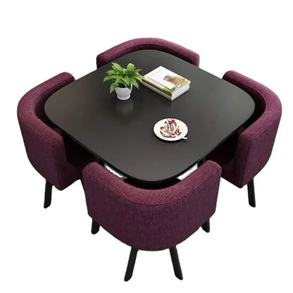 Wholesale Modern   Dining Table Sets 4 6 Chairs Dining Table Wooden Restaurant Cafe Chatting Table