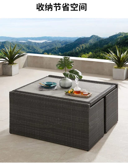 Outdoor rattan tables and chairs balcony rattan sofa courtyard leisure rattan art