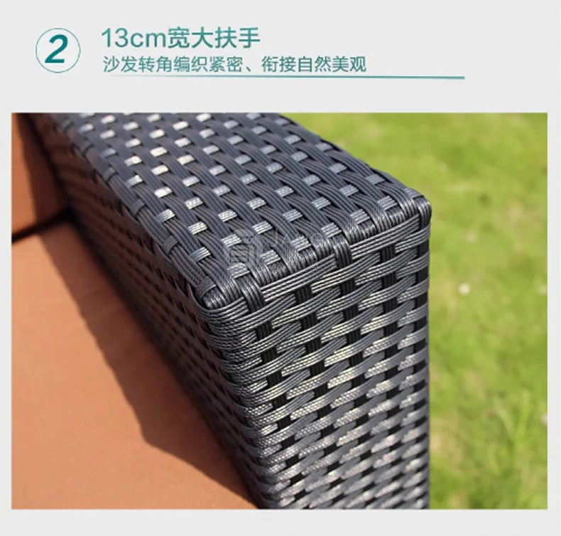 Outdoor villa courtyard sofa hotel B & B terrace waterproof sunscreen sofa furniture indoor and outdoor rattan weaving
