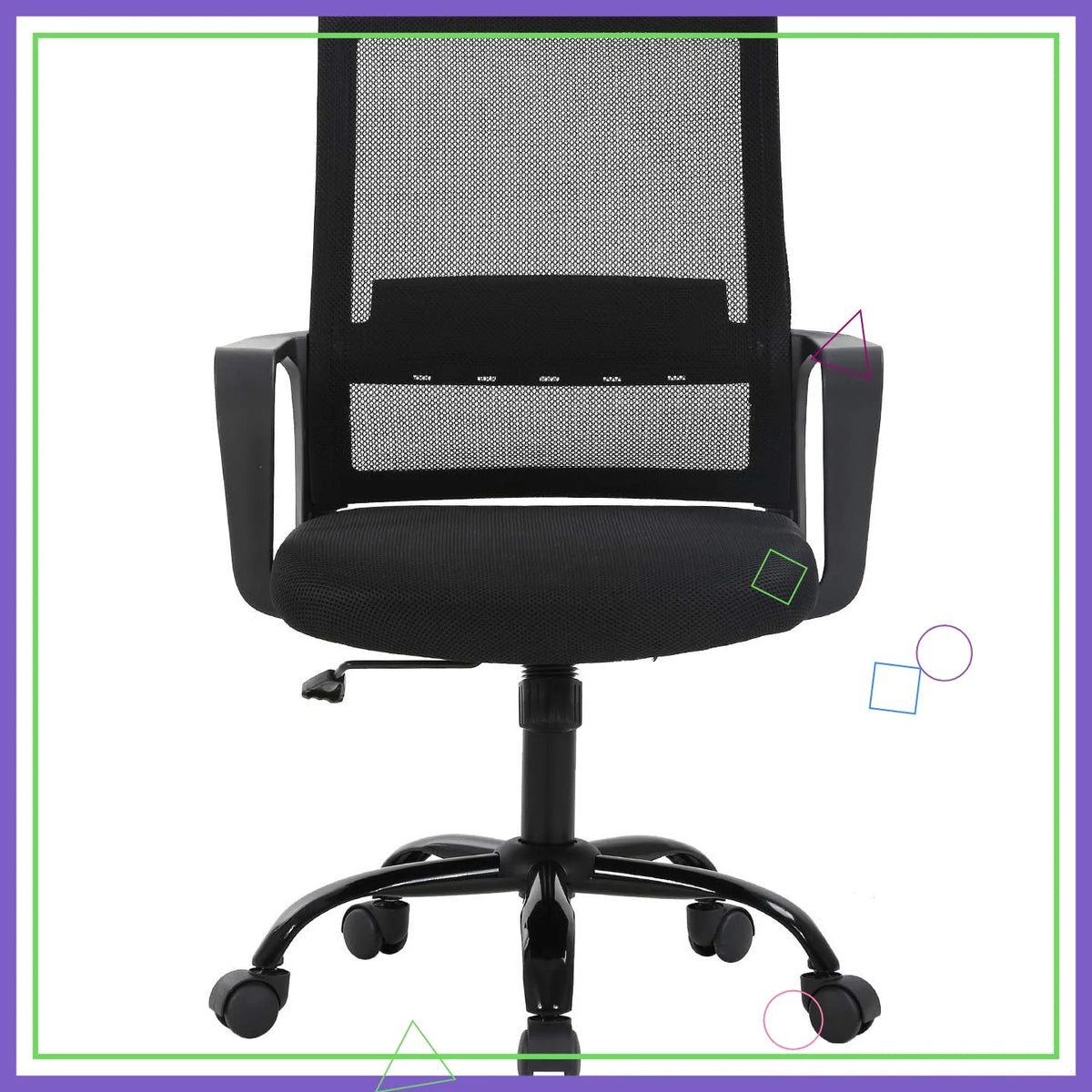 Ergonomic Office Chair with Lumbar Support, Adjustable Height, Breathable Mesh Back, and Smooth Rolling Casters