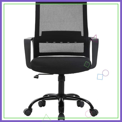 Ergonomic Office Chair with Lumbar Support, Adjustable Height, Breathable Mesh Back, and Smooth Rolling Casters