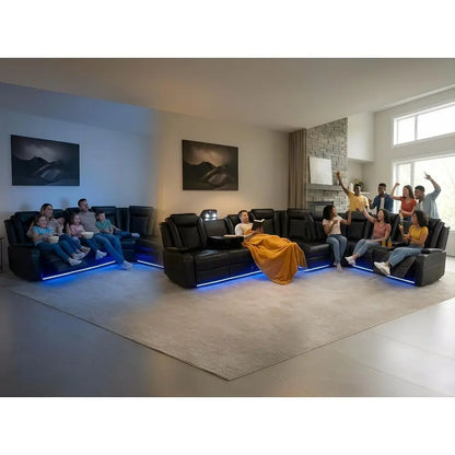 Power Recliner Set with LED, Cup Holders & Home Theater