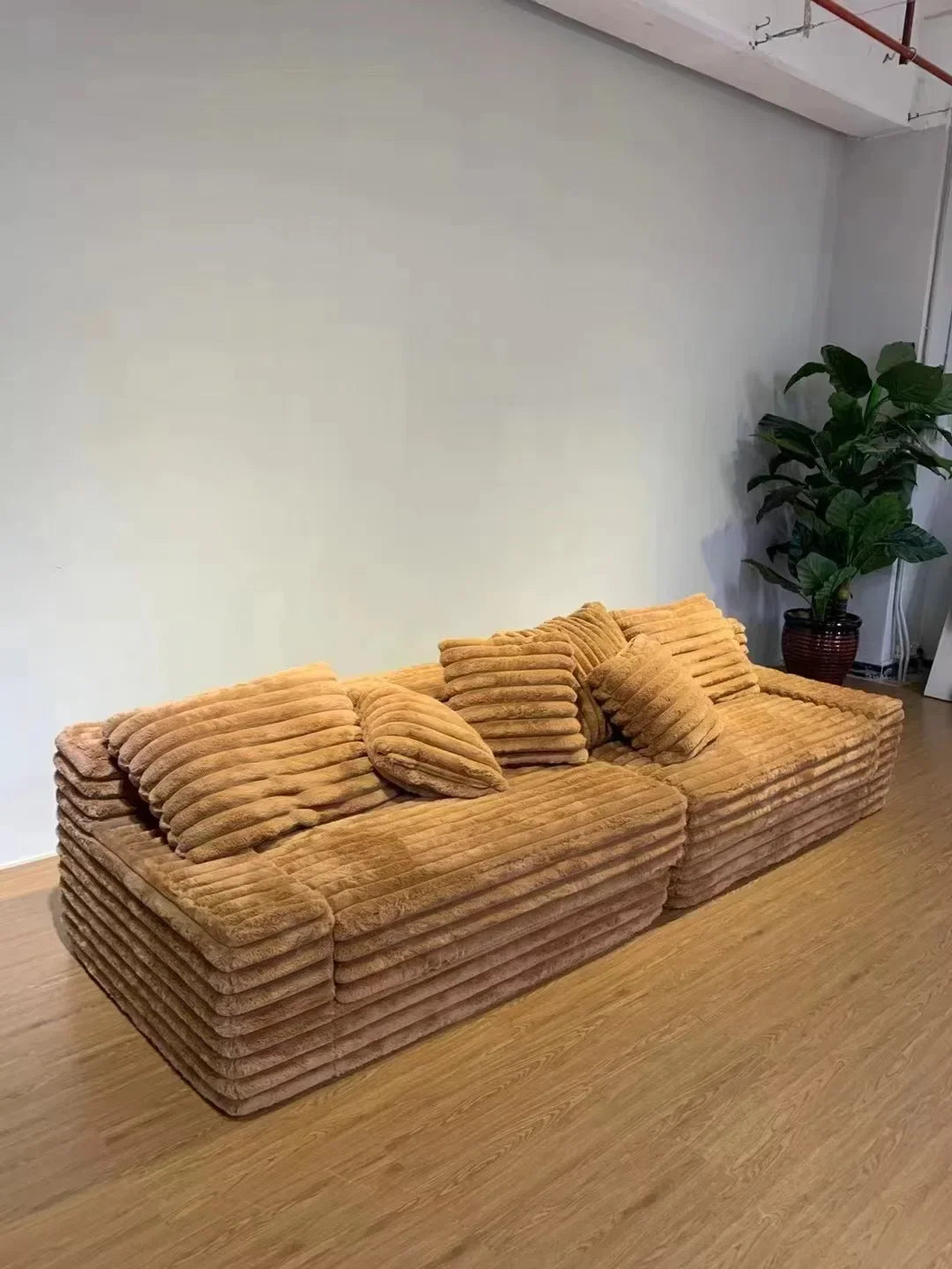 Designer Lazy Sofa Thick Corduroy Cloud Design Extra Wide Seat Depth Vacuum Compressed Packaging Combining Style Practicality