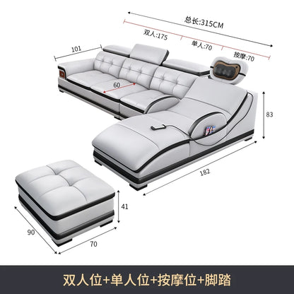Modern Minimalist Sofa Electric Massage Chiar Floor Multifunctional Corner Sofa Lounges Relaxing Living Room Couch Furniture