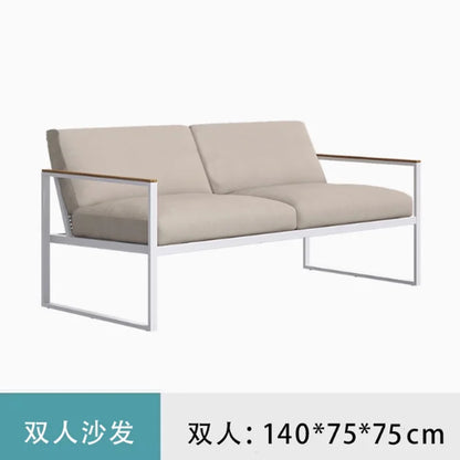 Customized outdoor leisure sofa cafe aluminum alloy lazy sofa coffee table hotel garden balcony villa furniture
