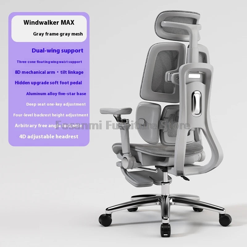 Multifunctional Ergonomic Mesh Office Desk Chair Adjustable Gaming Computer Chairs with Footrest Premium Home PC Swivel Recliner