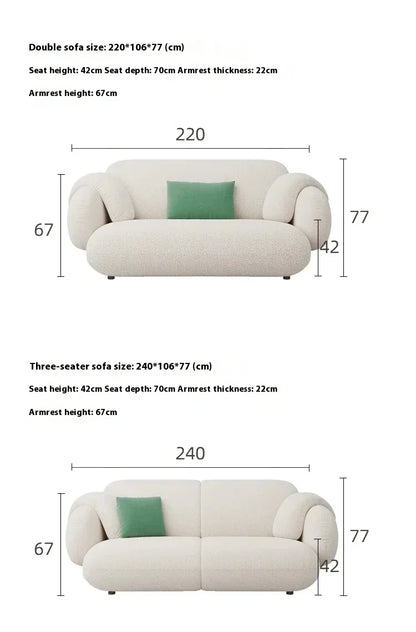 White Technology Cloth Sofa Set Modern King Size Foam Sponge Tatami Couch Large Reading Design Soft Big Bank Bedroom Furniture