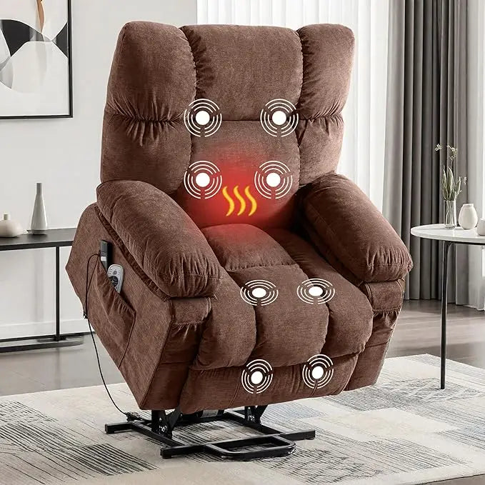MAHOMICO Recliner Chair Oversized Swivel Rocker with Vibration Massage & Lumbar Heating, 360° Swivel, USB Charging Port