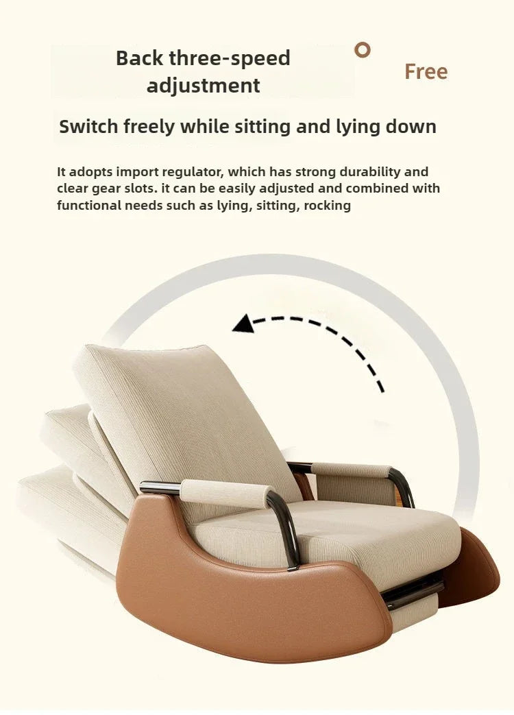 Reclining Lunch Break Folding Lazy Sofa Chair Adults Can Sit Reclining Office Nap Chair Balcony Household Rocking Chair