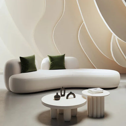 curved sofa, small apartment special-shaped black beauty salon hall, clothing store office rest area reception and negotiation