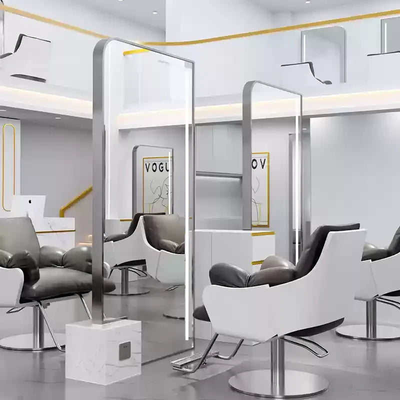 HJ Barber Shop Mirror Quick Cut Special Mirror Hair Salon Internet celebrity hair salon Full Lamp Mirror