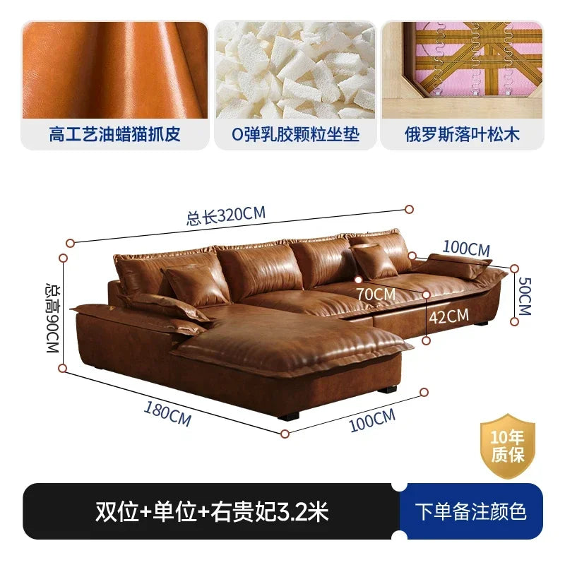 Large Size Leather Living Room Sofas Love Seat Nordic Modern Minimalist Living Room Sofas Relaxing Sillon Cama Trendy Furniture