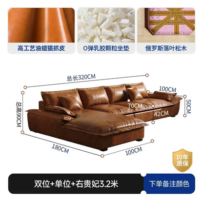 Large Size Leather Living Room Sofas Love Seat Nordic Modern Minimalist Living Room Sofas Relaxing Sillon Cama Trendy Furniture