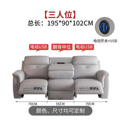 Comfort Electric Recliner Sofa Leather Sectional Genuine Retractable Combined Couch Bed Convertible Divano Letto Furnitures