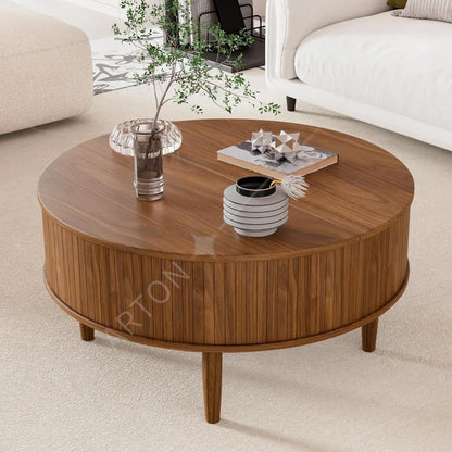 Coffee Table with Storage, Mid Century Modern Coffee Table for Home Small Space