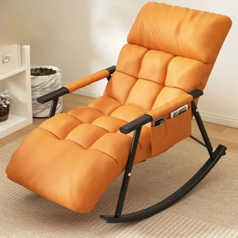 Lazy Rocking Chair Washable Technology Cloth Relaxation And Comfort Lounge Chairs 5 Angle Adjustment Detachable Recliner Chair