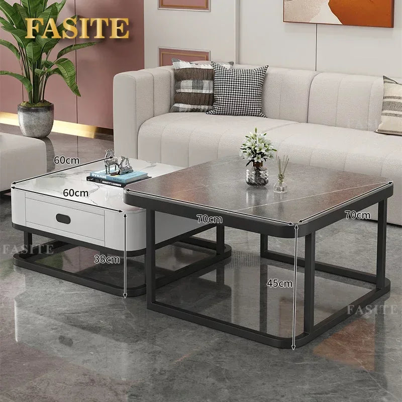 Glass Luxury Coffee Tables Bedside Centre Center Coffee Tables Gold Combination Nordic Basse De Salon Living Room Furniture
