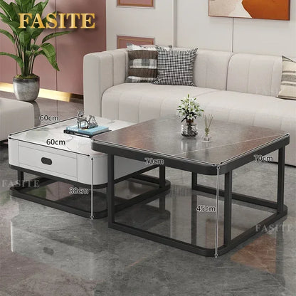 Glass Luxury Coffee Tables Bedside Centre Center Coffee Tables Gold Combination Nordic Basse De Salon Living Room Furniture