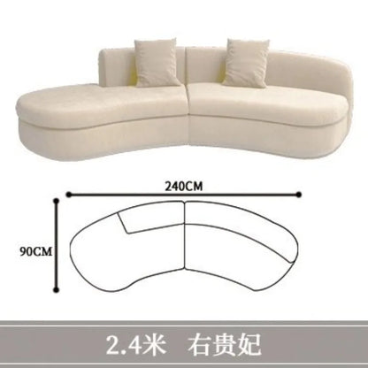 Curved sofa living room, light luxury, modern Internet celebrity hotel, beauty salon, lobby lounge area, reception of guests